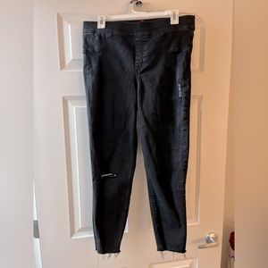 Spanx denim black distressed jeans